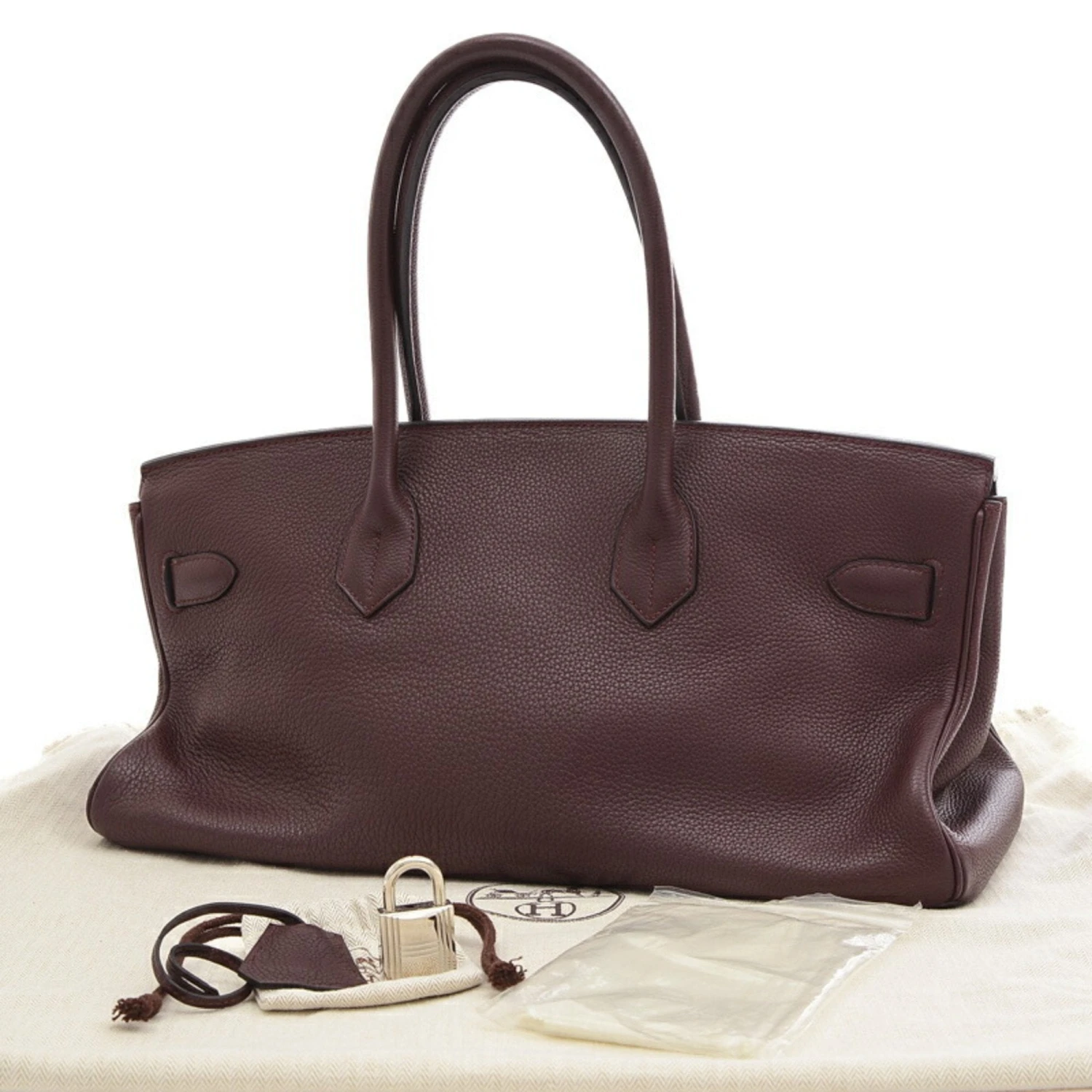 ELADY HERMES Shoulder Birkin 42 Bag Taurillon Clemence Prune M Engraved 4 ELADY HERMES Shoulder Birkin 42 Bag Taurillon Clemence Prune M Engraved - Image 2