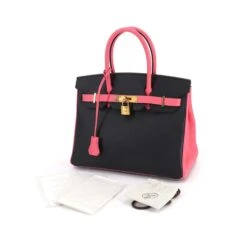 ELADY Hermes Personal SPO Birkin 30 Handbag Epson Rose Azare Black C Engraved Gold Metal Fittings -Best Jewelry Store 2000 db857f37 914e 4539 8285 156af4cd3f1c