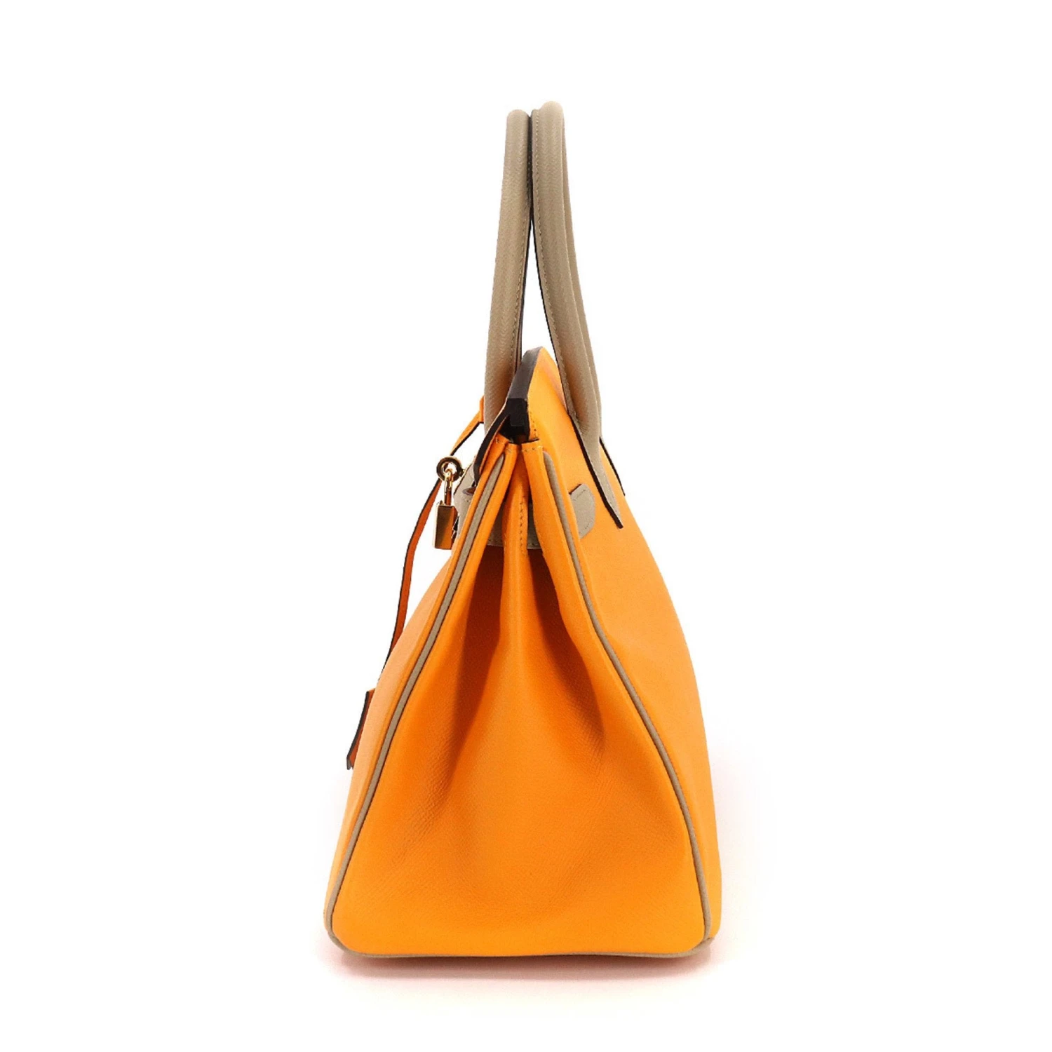 ELADY HERMES Birkin 30 Hand Bag Epson Jaune Doll Trench SPO C Carved Seal Gold Metal Fittings 5 ELADY HERMES Birkin 30 Hand Bag Epson Jaune Doll Trench SPO C Carved Seal Gold Metal Fittings - Image 3