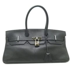 ELADY Hermes Shoulder Birkin 42 I Engraved Made In 2005 Ladies Handbag Taurillon Clemence Noir (black) X Silver (palladium) Metal Fittings