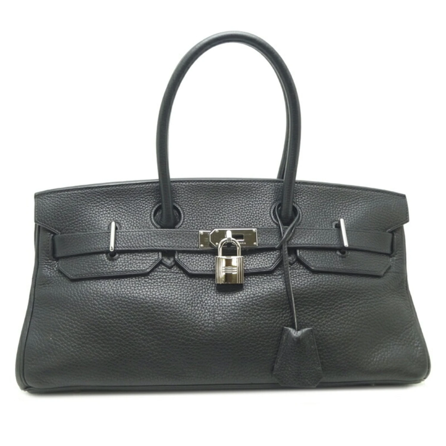 ELADY Hermes Shoulder Birkin 42 I Engraved Made In 2005 Ladies Handbag Taurillon Clemence Noir (black) X Silver (palladium) Metal Fittings
