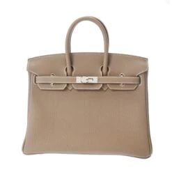ELADY HERMES Birkin 25 Etoupe Palladium Hardware - Women's Togo Handbag