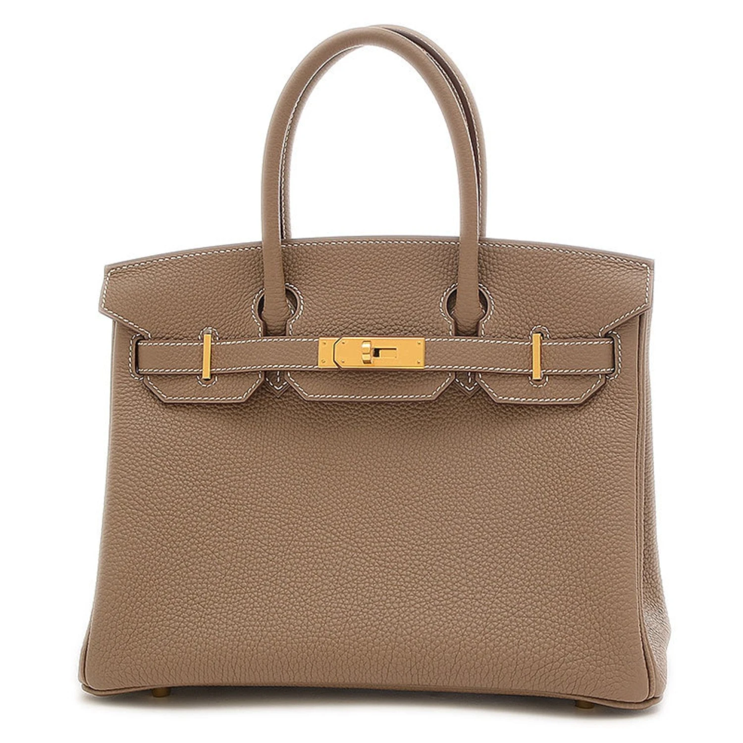 ELADY HERMES Birkin 30 Handbag Togo Etoupe W Engraved 3 ELADY HERMES Birkin 30 Handbag Togo Etoupe W Engraved