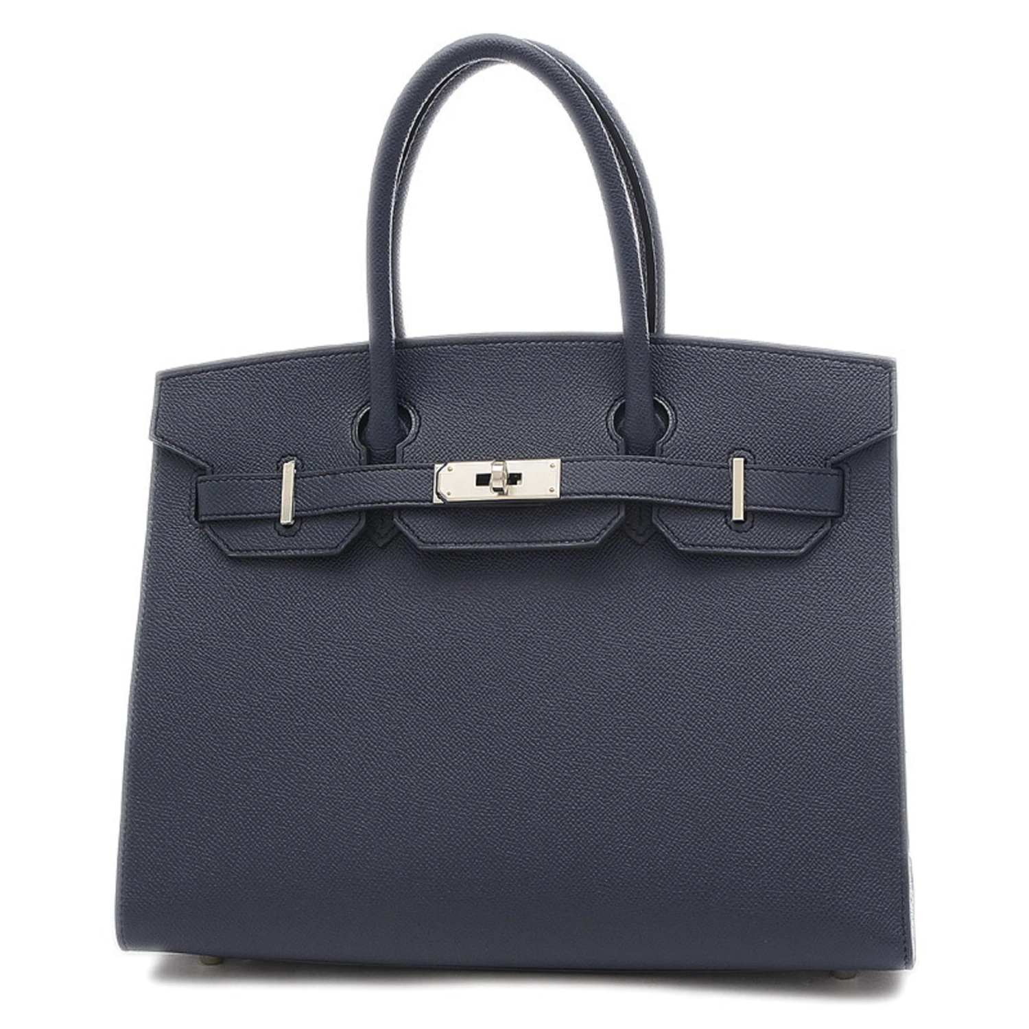 ELADY HERMES Birkin 30 Serie Handbag Epson Blue Indigo Silver Metal Fittings U Stamp 3 ELADY HERMES Birkin 30 Serie Handbag Epson Blue Indigo Silver Metal Fittings U Stamp