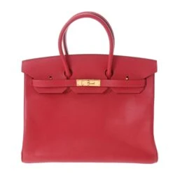 ELADY HERMES Birkin 35 Rouge Biff G Engraved [around 2003] Ladies Couchbel Handbag