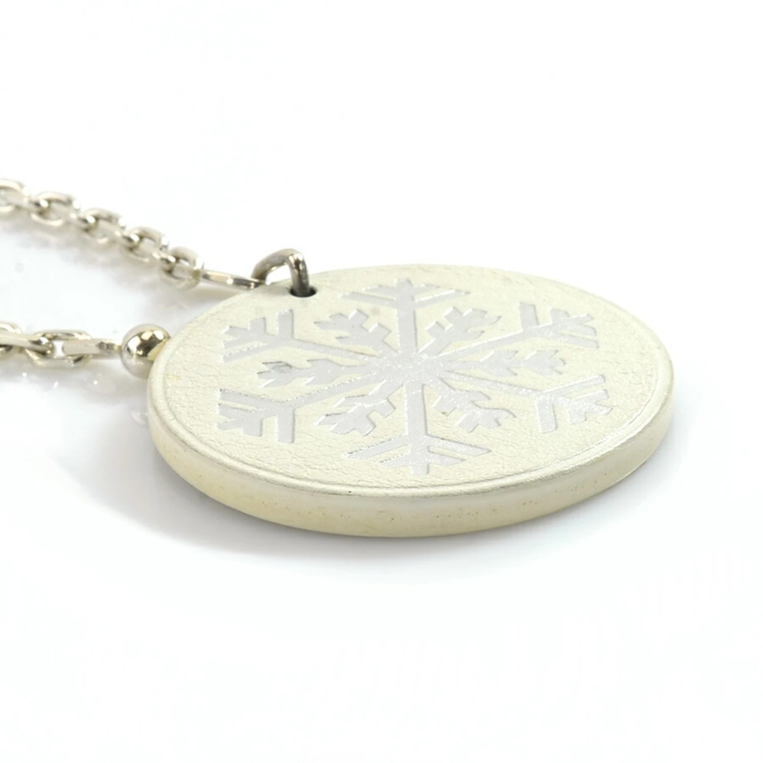 ELADY HERMES Charm Snowflake Leather/Silver 925 White/Silver Unisex E55805 5 ELADY HERMES Charm Snowflake Leather/Silver 925 White/Silver Unisex E55805 - Image 3