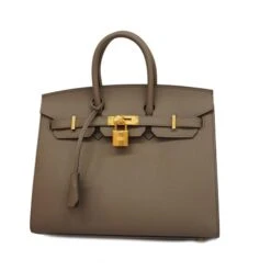 ELADY HERMES Handbag Birkin 25 B Stamped Epsom Leather Etain Ladies