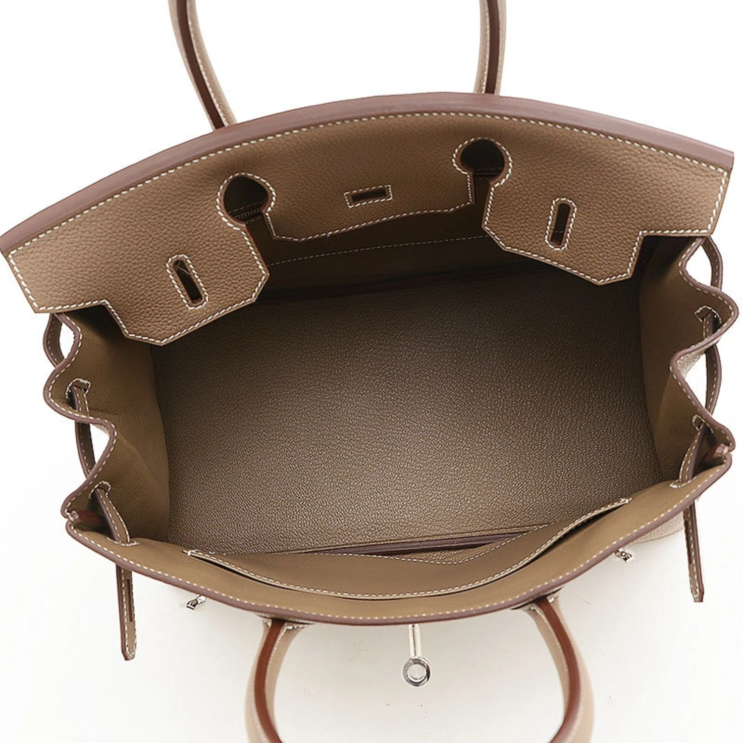 ELADY HERMES Birkin 30 Handbag Togo Etoupe B Engraved 7 ELADY HERMES Birkin 30 Handbag Togo Etoupe B Engraved - Image 5