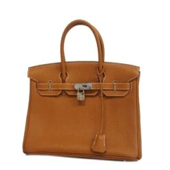 ELADY HERMESAuth Birkin Birkin 30 K Stamp Women's Togo Leather Handbag Gold