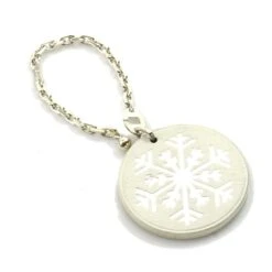 ELADY HERMES Charm Snowflake Leather/Silver 925 White/Silver Unisex E55805