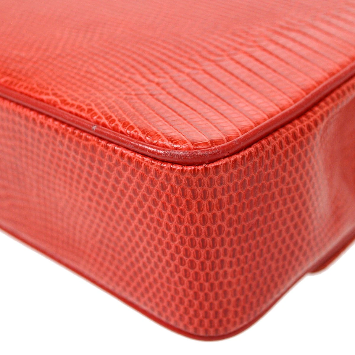 AMORE Vintage CHANEL 1989-1991 Red Lizard Pushlock Pointed Flap Bag 41311 18 AMORE Vintage CHANEL 1989-1991 Red Lizard Pushlock Pointed Flap Bag 41311 - Image 16