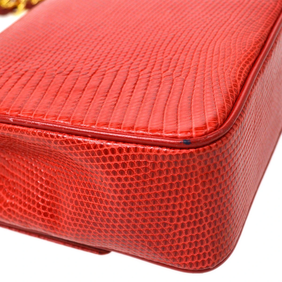 AMORE Vintage CHANEL 1989-1991 Red Lizard Pushlock Pointed Flap Bag 41311 19 AMORE Vintage CHANEL 1989-1991 Red Lizard Pushlock Pointed Flap Bag 41311 - Image 17