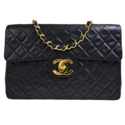 AMORE Vintage CHANEL 1994-1996 Black Lambskin Classic Flap Maxi 80413