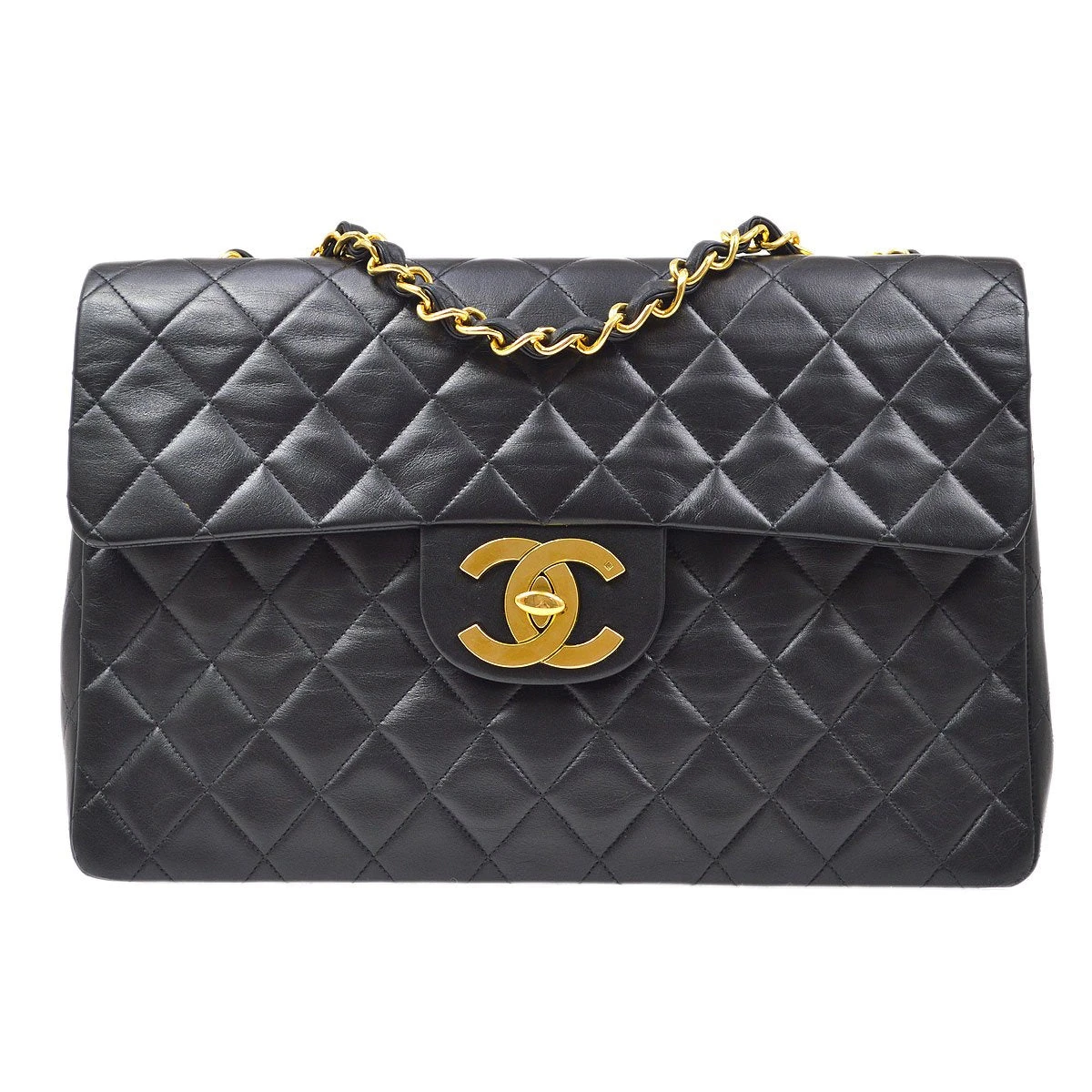 AMORE Vintage CHANEL 1991-1994 Classic Flap Maxi Black Lambskin 80784 3 AMORE Vintage CHANEL 1991-1994 Classic Flap Maxi Black Lambskin 80784