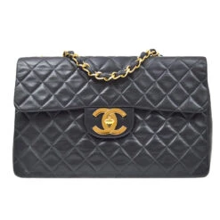 AMORE Vintage CHANEL 1991-1994 Classic Flap Maxi Black Lambskin 90420