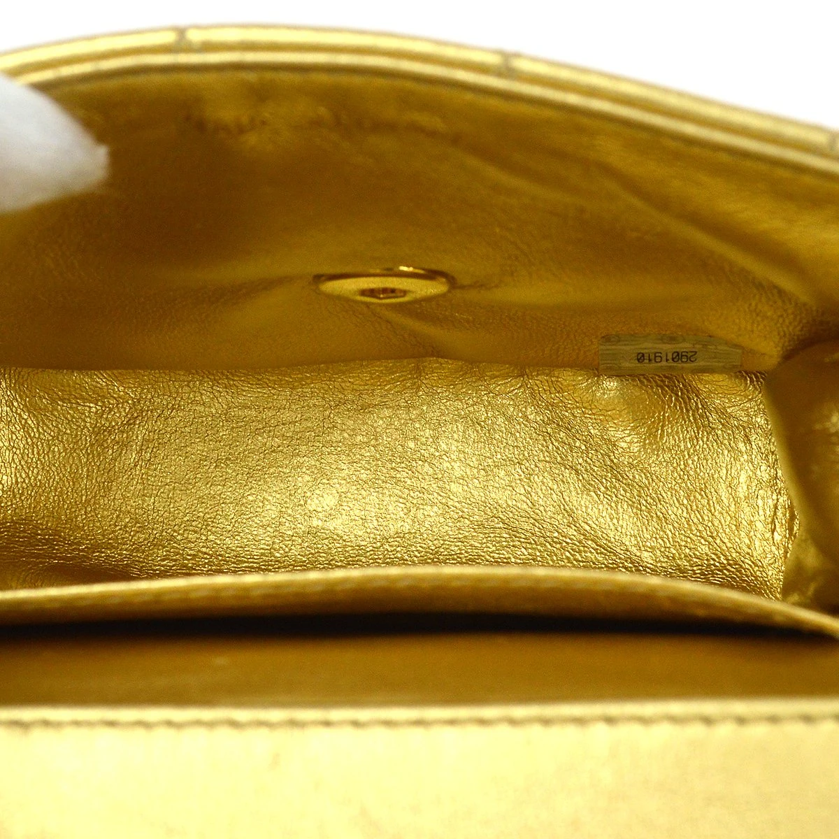 AMORE Vintage CHANEL Classic Flap Micro Mini Hand Bag Gold Lambskin 80588 10 AMORE Vintage CHANEL Classic Flap Micro Mini Hand Bag Gold Lambskin 80588 - Image 8