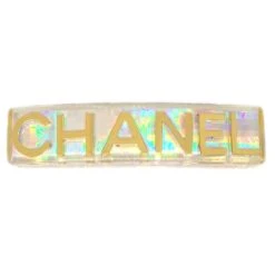 AMORE Vintage CHANEL 1997 Clear Rainbow Lucite Hair Clip Barrette 91496