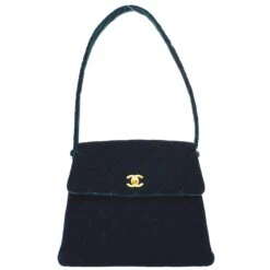 AMORE Vintage CHANEL 1997-1999 Green Velvet Flap Shoulder Bag 61608