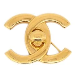 AMORE Vintage CHANEL Turnlock Brooch Gold Medium 96A 82710