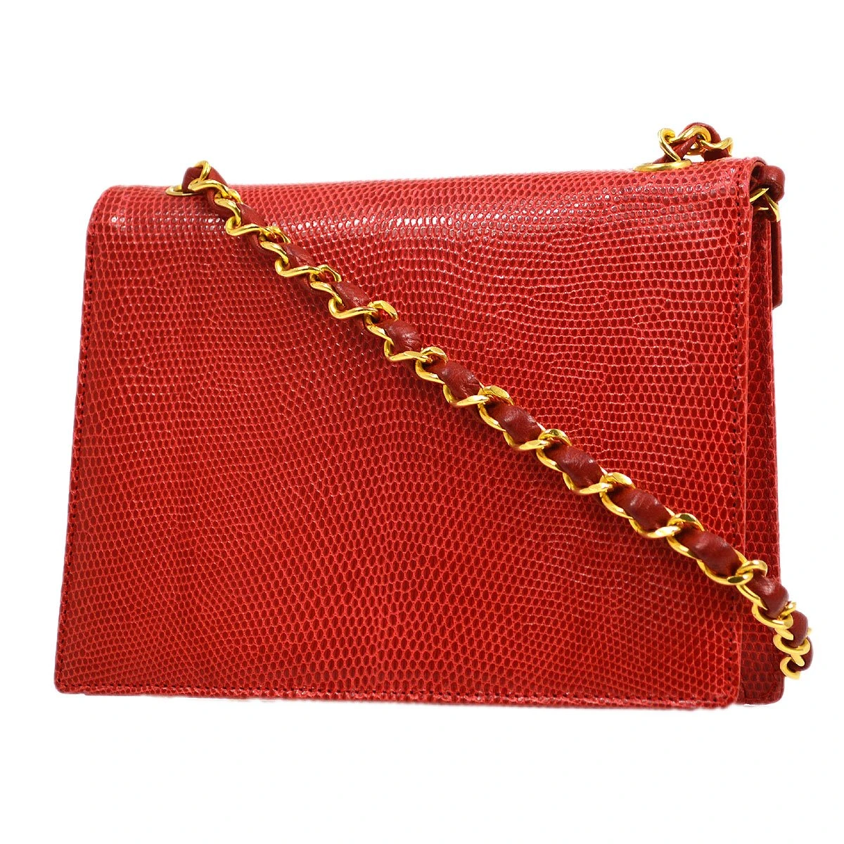 AMORE Vintage CHANEL 1989-1991 Red Lizard Letter Flap Bag 20633 14 AMORE Vintage CHANEL 1989-1991 Red Lizard Letter Flap Bag 20633 - Image 12