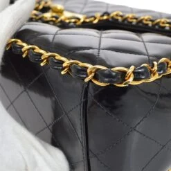 AMORE Vintage CHANEL * 1994-1996 Chain Around Classic Flap Maxi Black Patent Leather 21661 -Best Jewelry Store 20211222 21661 s 04