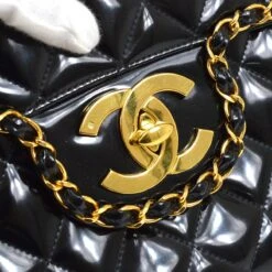 AMORE Vintage CHANEL * 1994-1996 Chain Around Classic Flap Maxi Black Patent Leather 21661 -Best Jewelry Store 20211222 21661 s 05