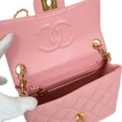 AMORE Vintage CHANEL * 2004-2005 Classic Square Flap 17 Pink Caviar 51542 -Best Jewelry Store 20211222 51542 s 08