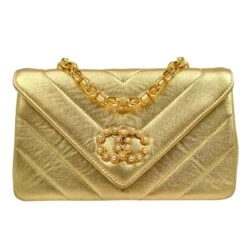 AMORE Vintage CHANEL 1991-1994 Gold Lambskin Chevron Faux Pearl CC Flap Bag 21672 -Best Jewelry Store 20211229 21672 s 01 97e09cbe 9f9d 4f46 a20a 28cf73d17106