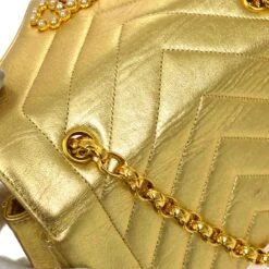 AMORE Vintage CHANEL 1991-1994 Gold Lambskin Chevron Faux Pearl CC Flap Bag 21672 -Best Jewelry Store 20211229 21672 s 06