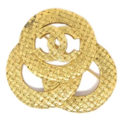 AMORE Vintage CHANEL 1994 Woven Brooch Pin Gold 52032 -Best Jewelry Store 20220203 52032 01 21bb7613 67ee 4f77 acd7 24a1ba47d37e