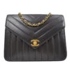 AMORE Vintage CHANEL 1991-1994 Black Lambskin Chevron Letter Flap Small 52099 1 AMORE Vintage CHANEL 1991-1994 Black Lambskin Chevron Letter Flap Small 52099 -Best Jewelry Store 20220225 52099 s 01