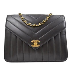 AMORE Vintage CHANEL 1991-1994 Black Lambskin Chevron Letter Flap Small 52099 -Best Jewelry Store 20220225 52099 s 01 3a30c3c1 1eb8 4af8 b453 ee46709562c3