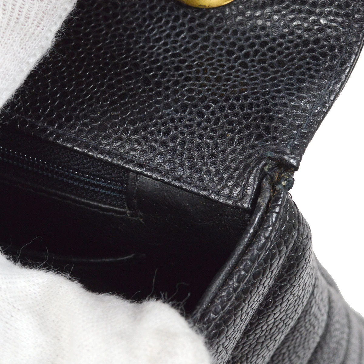 AMORE Vintage CHANEL 1991-1994 Black Caviar Chevron Classic Flap Bag Maxi AK37964d 11 AMORE Vintage CHANEL 1991-1994 Black Caviar Chevron Classic Flap Bag Maxi AK37964d - Image 9