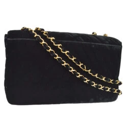 AMORE Vintage CHANEL * 1990s Black Velvet Chevron Classic Flap Maxi 53453 -Best Jewelry Store 20220323 53453 s 02 874cf9a9 e765 4d46 bb3e 3dca786e0c61