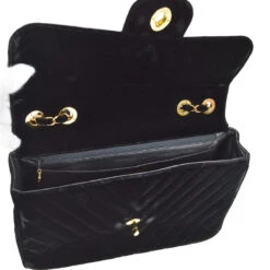 AMORE Vintage CHANEL * 1990s Black Velvet Chevron Classic Flap Maxi 53453 -Best Jewelry Store 20220323 53453 s 06 f663a2e2 26a0 4911 9114 00e479428347