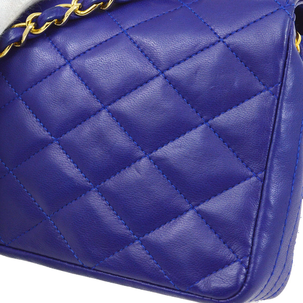 AMORE Vintage CHANEL 1989-1991 Blue Lambskin Pointed Flap Bag 05982 8 AMORE Vintage CHANEL 1989-1991 Blue Lambskin Pointed Flap Bag 05982 - Image 6