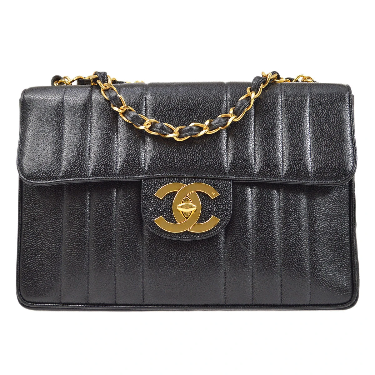 AMORE Vintage CHANEL 1991-1994 Black Caviar Vertical Classic Flap Jumbo 14367 3 AMORE Vintage CHANEL 1991-1994 Black Caviar Vertical Classic Flap Jumbo 14367