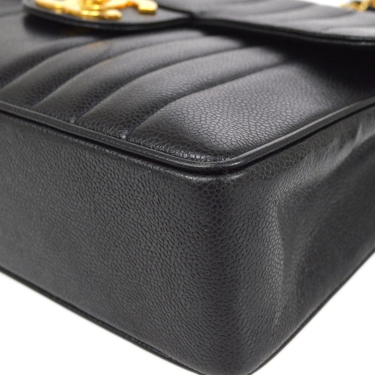 AMORE Vintage CHANEL 1991-1994 Black Caviar Vertical Classic Flap Jumbo 14367 19 AMORE Vintage CHANEL 1991-1994 Black Caviar Vertical Classic Flap Jumbo 14367 - Image 17