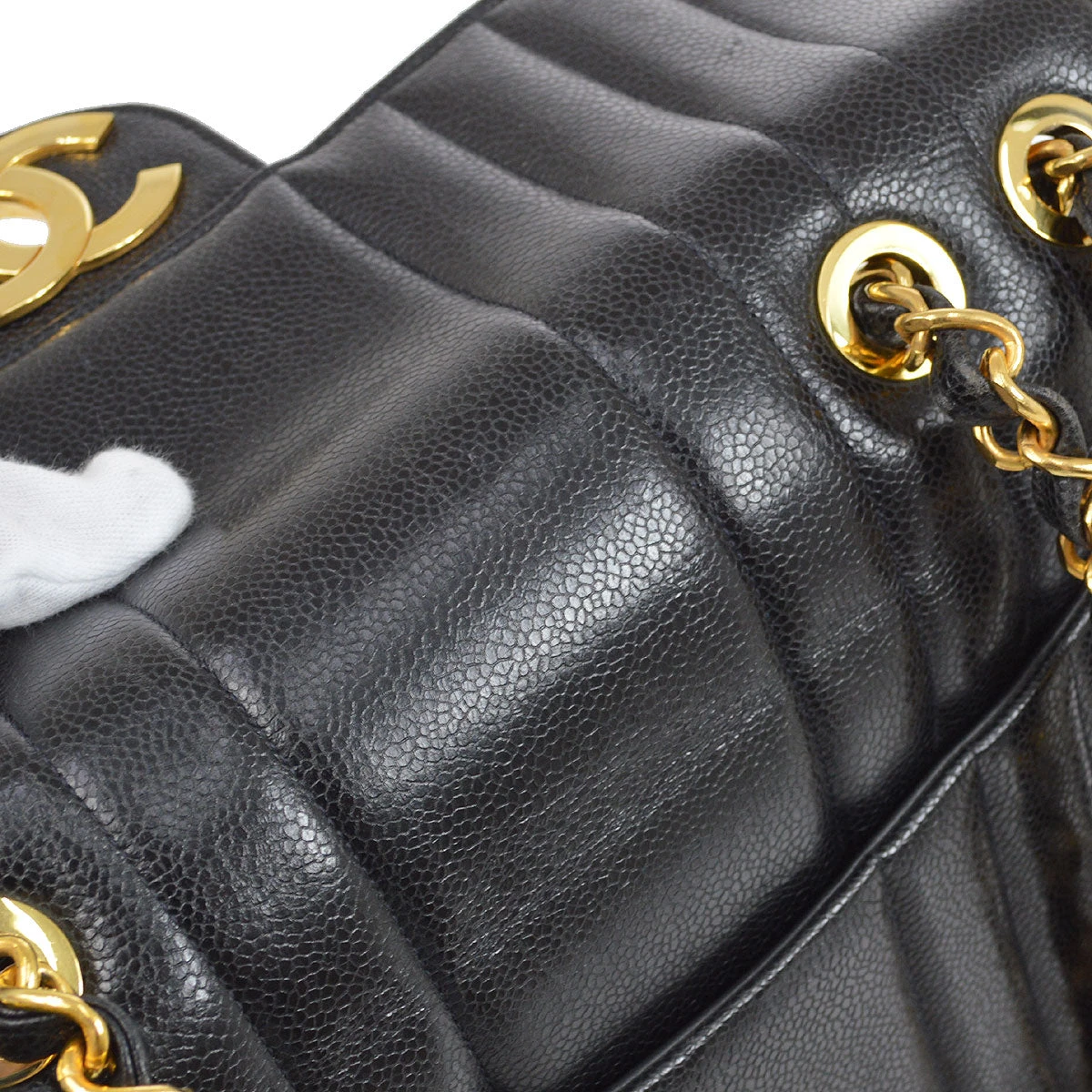 AMORE Vintage CHANEL 1991-1994 Black Caviar Vertical Classic Flap Jumbo 14367 10 AMORE Vintage CHANEL 1991-1994 Black Caviar Vertical Classic Flap Jumbo 14367 - Image 8