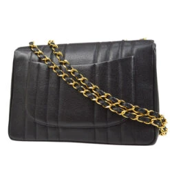 AMORE Vintage CHANEL 1994-1996 Black Caviar Vertical Classic Flap Jumbo 73576 -Best Jewelry Store 20220601 73576 02