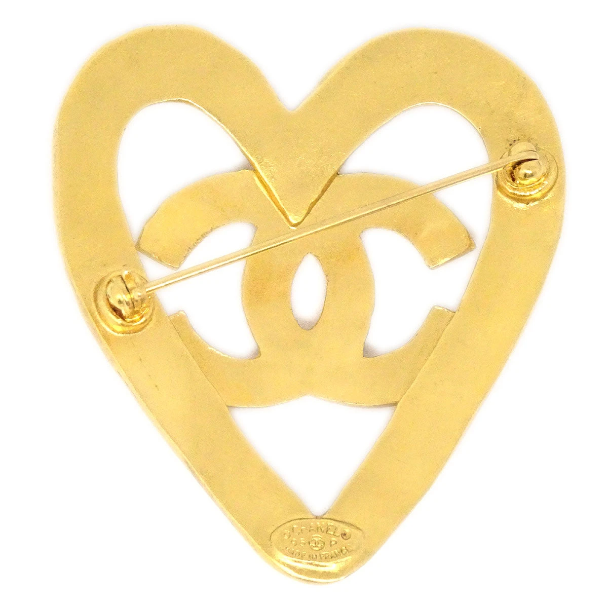 AMORE Vintage CHANEL Heart Brooch Pin Gold 95P 94206 8 AMORE Vintage CHANEL Heart Brooch Pin Gold 95P 94206 - Image 6