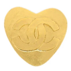 AMORE Vintage CHANEL 1995 Heart Brooch Pin Gold 85057 -Best Jewelry Store 20220627 85057 01