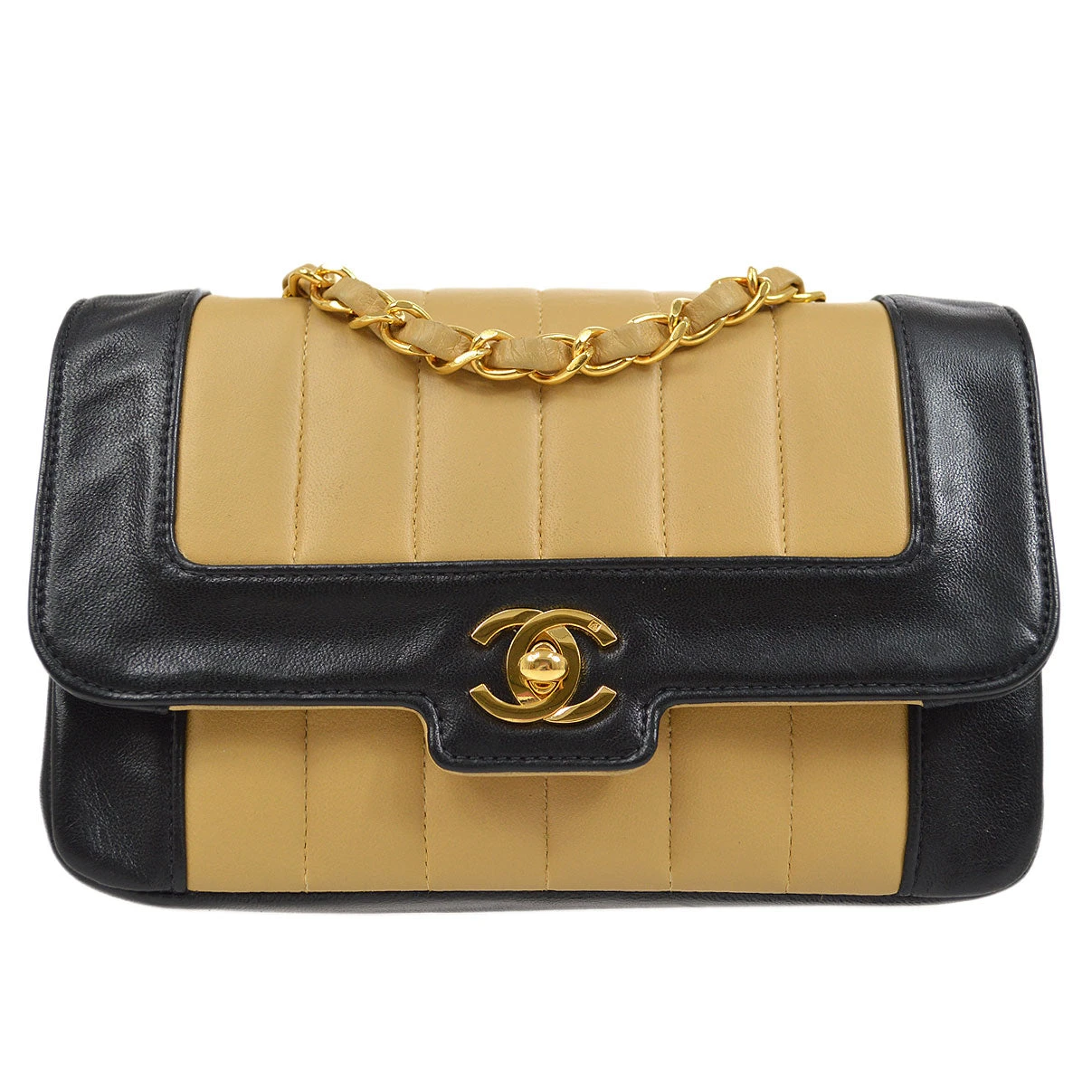 AMORE Vintage CHANEL 1991-1994 Beige Lambskin Vertical Border Flap Mini 23017 13 AMORE Vintage CHANEL 1991-1994 Beige Lambskin Vertical Border Flap Mini 23017 - Image 11