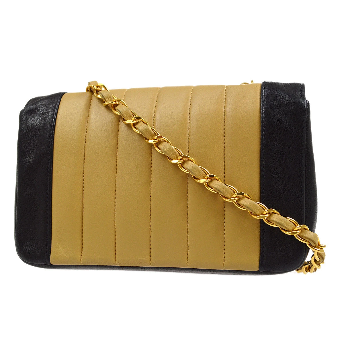 AMORE Vintage CHANEL 1991-1994 Beige Lambskin Vertical Border Flap Mini 23017 4 AMORE Vintage CHANEL 1991-1994 Beige Lambskin Vertical Border Flap Mini 23017 - Image 2