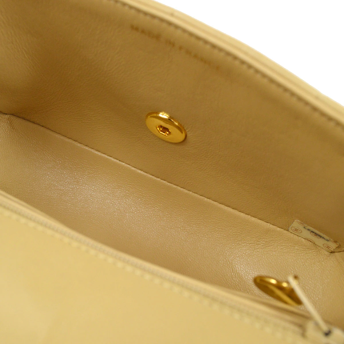 AMORE Vintage CHANEL 1991-1994 Beige Lambskin Vertical Border Flap Mini 23017 10 AMORE Vintage CHANEL 1991-1994 Beige Lambskin Vertical Border Flap Mini 23017 - Image 8