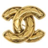 AMORE Vintage CHANEL Quilted CC Brooch Pin Gold 1153 94722