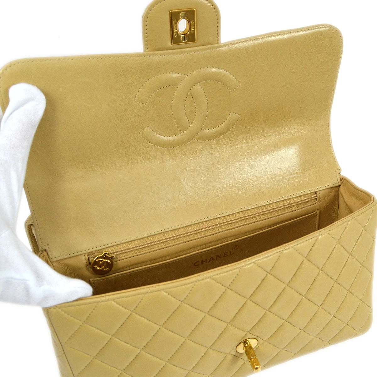 AMORE Vintage CHANEL 1994 Classic Flap Handbag Set Beige Lambskin 94751 21 AMORE Vintage CHANEL 1994 Classic Flap Handbag Set Beige Lambskin 94751 - Image 19