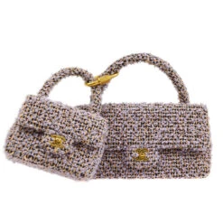 AMORE Vintage CHANEL * 1994 Classic Flap Handbag Set Purple Tweed 85616 -Best Jewelry Store 20220728 85616 01 0cae8af8 406c 4b96 bc83 463b7256536d
