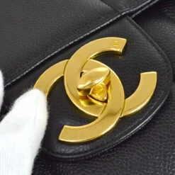 AMORE Vintage CHANEL 1994-1996 Big CC Vertical Classic Flap Jumbo Black Caviar 74701 -Best Jewelry Store 20220816 74701 04