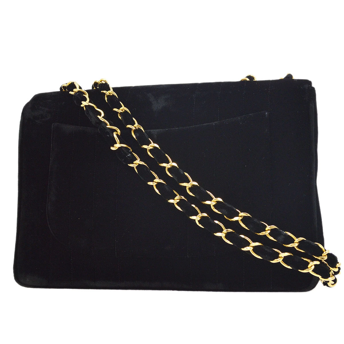 AMORE Vintage CHANEL 1994-1996 Vertical Stitch Classic Flap Jumbo Black Velvet A41370i 14 AMORE Vintage CHANEL 1994-1996 Vertical Stitch Classic Flap Jumbo Black Velvet A41370i - Image 12